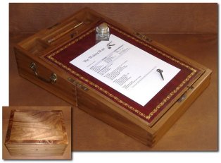 Custom Walnut Writing Slope w/ Blackberry Leather